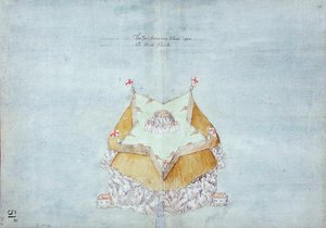 Fort Devereux位于Ferne岛的Uppon，c.1597-1601（wc，铅笔和钢笔和墨水在纸上用亚麻布支撑） 作者 罗伯特·德弗勒克斯